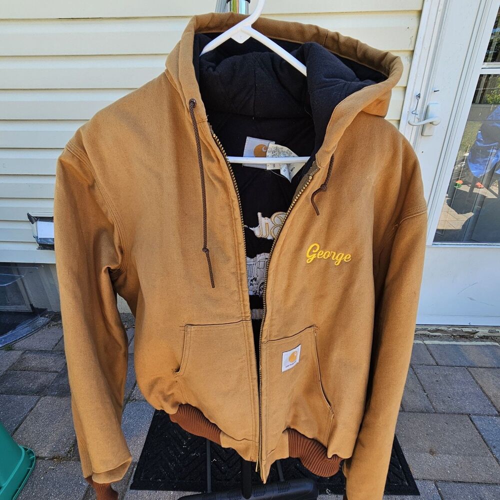 Vintage Carhartt Hooded Jacket J04 BRN Men's Medium Duck. Extra Large W/ Graphic